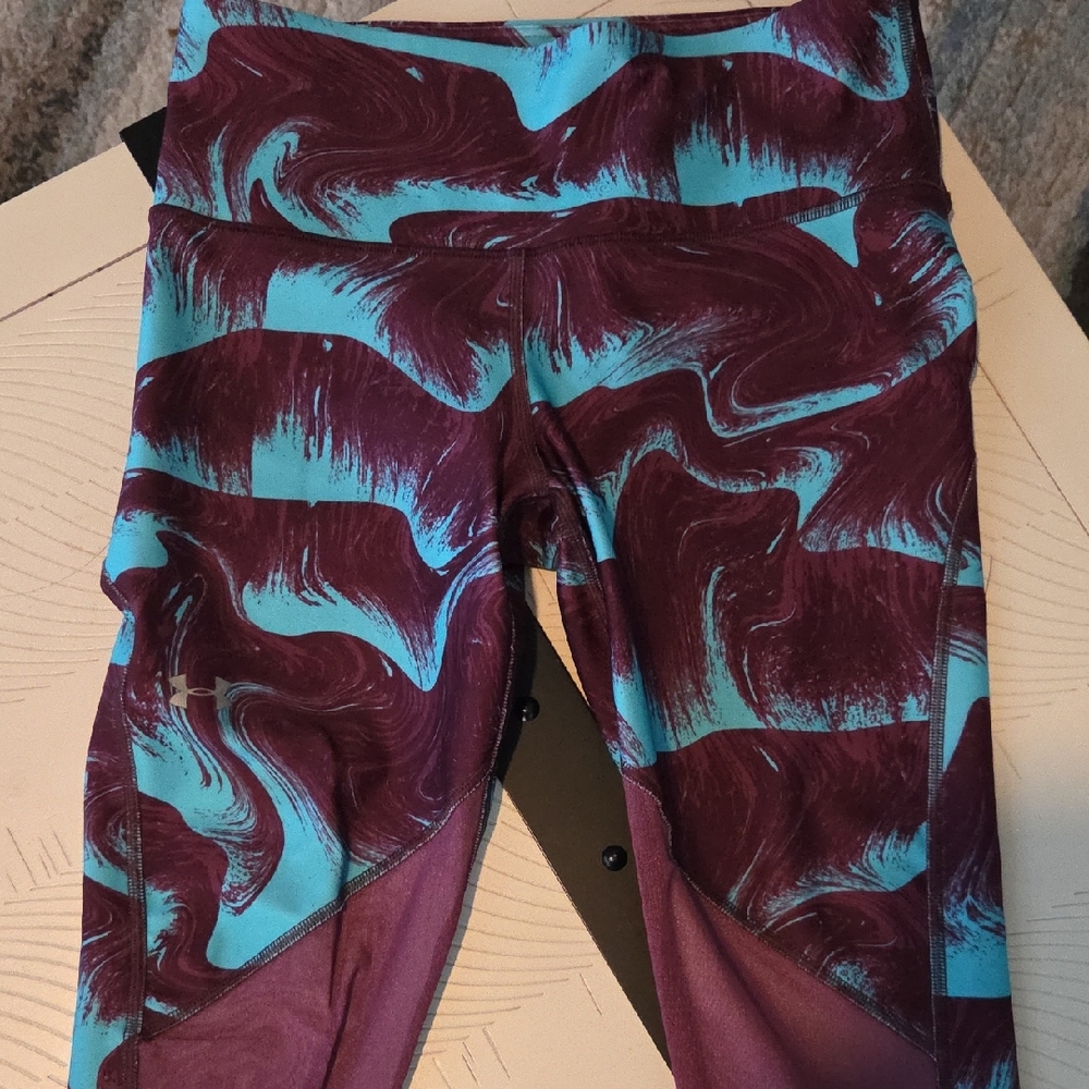 Under Armour Teal and Burgundy Patterned Leggings